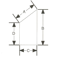 Diagram of how to measure for Angle top shades